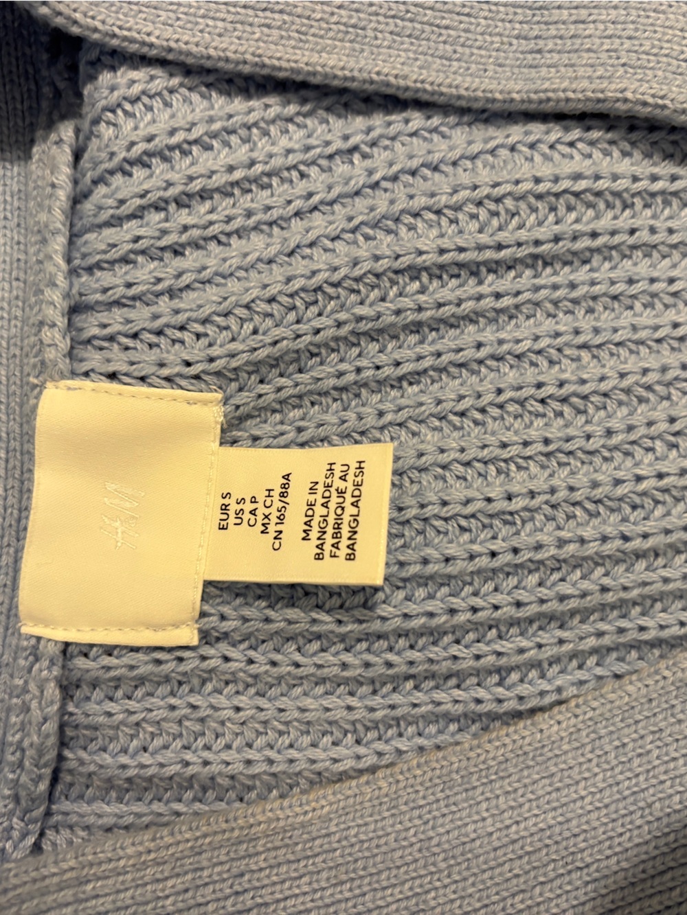 H&M Light Blue Ribbed Button Cardigan never worn ! - Picture 3 of 5